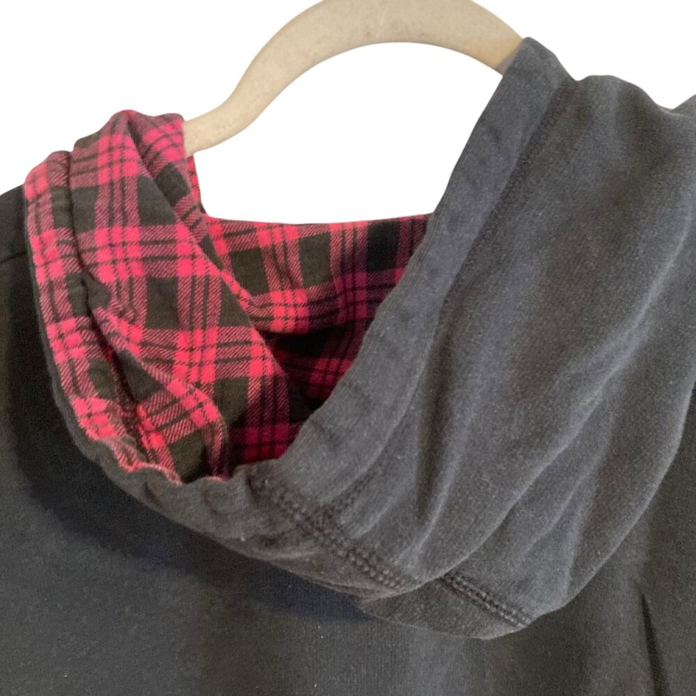 Y2K Looney Tunes Black Pink Plaid Taz Tasmanian Devil cartoon Hoodie Size Medium - Picture 14 of 16